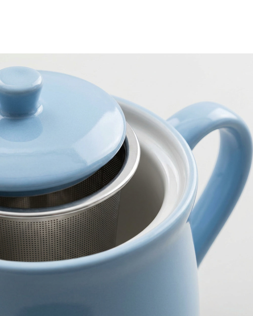 Fmnzk Wide Ceramic Tea Mug Blue Infuser 15 oz