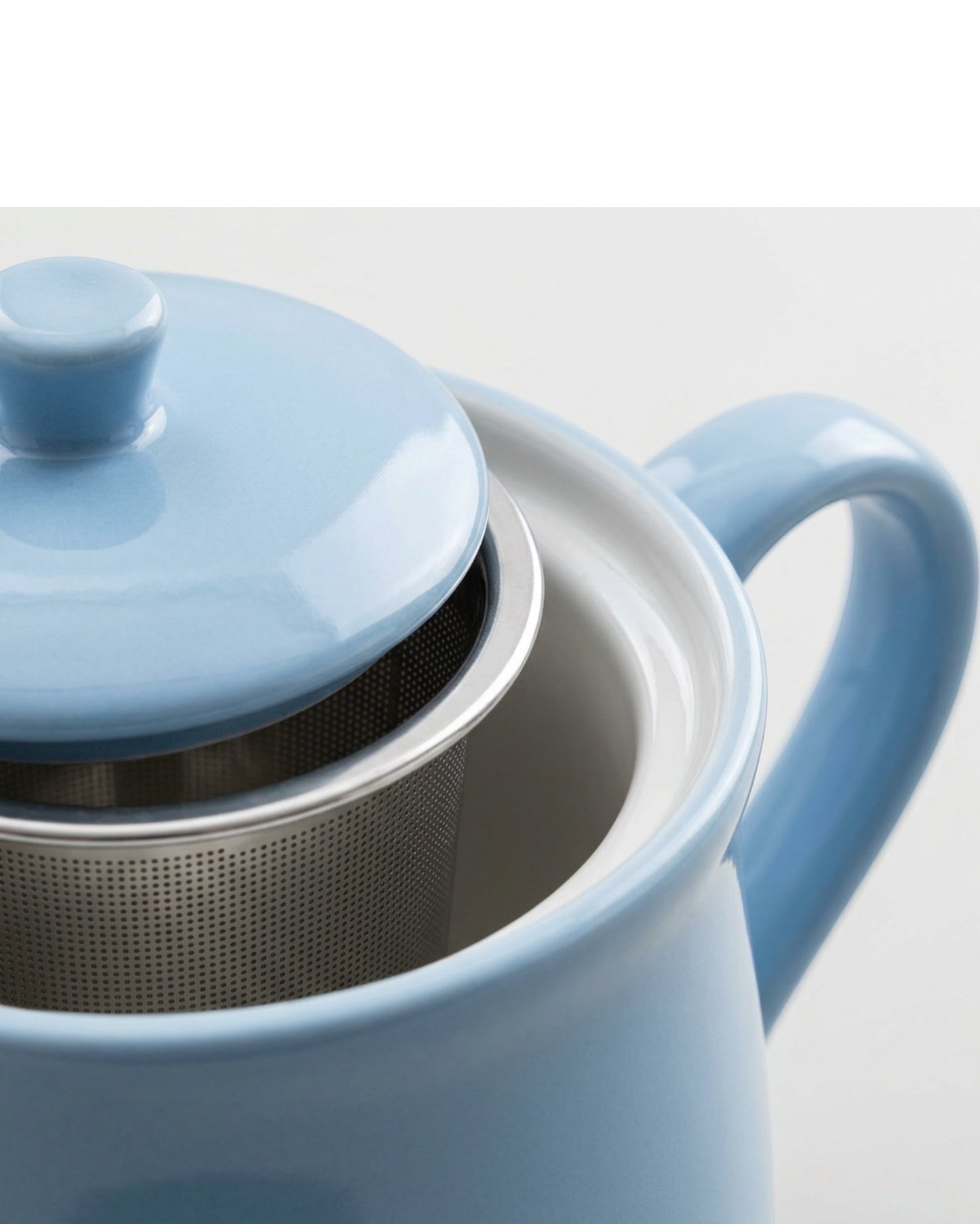 Fmnzk Wide Ceramic Tea Mug Blue Infuser 15 oz