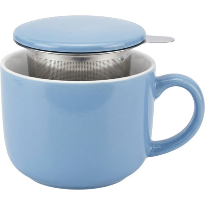 Fmnzk Wide Ceramic Tea Mug Blue Infuser 15 oz